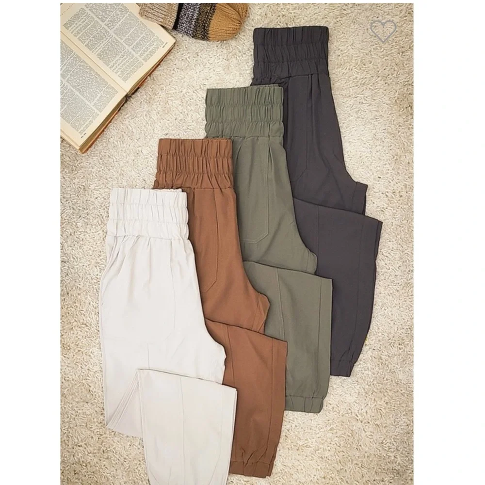 Best Seller! Smocked High waisted Joggers - Picture 9 of 11
